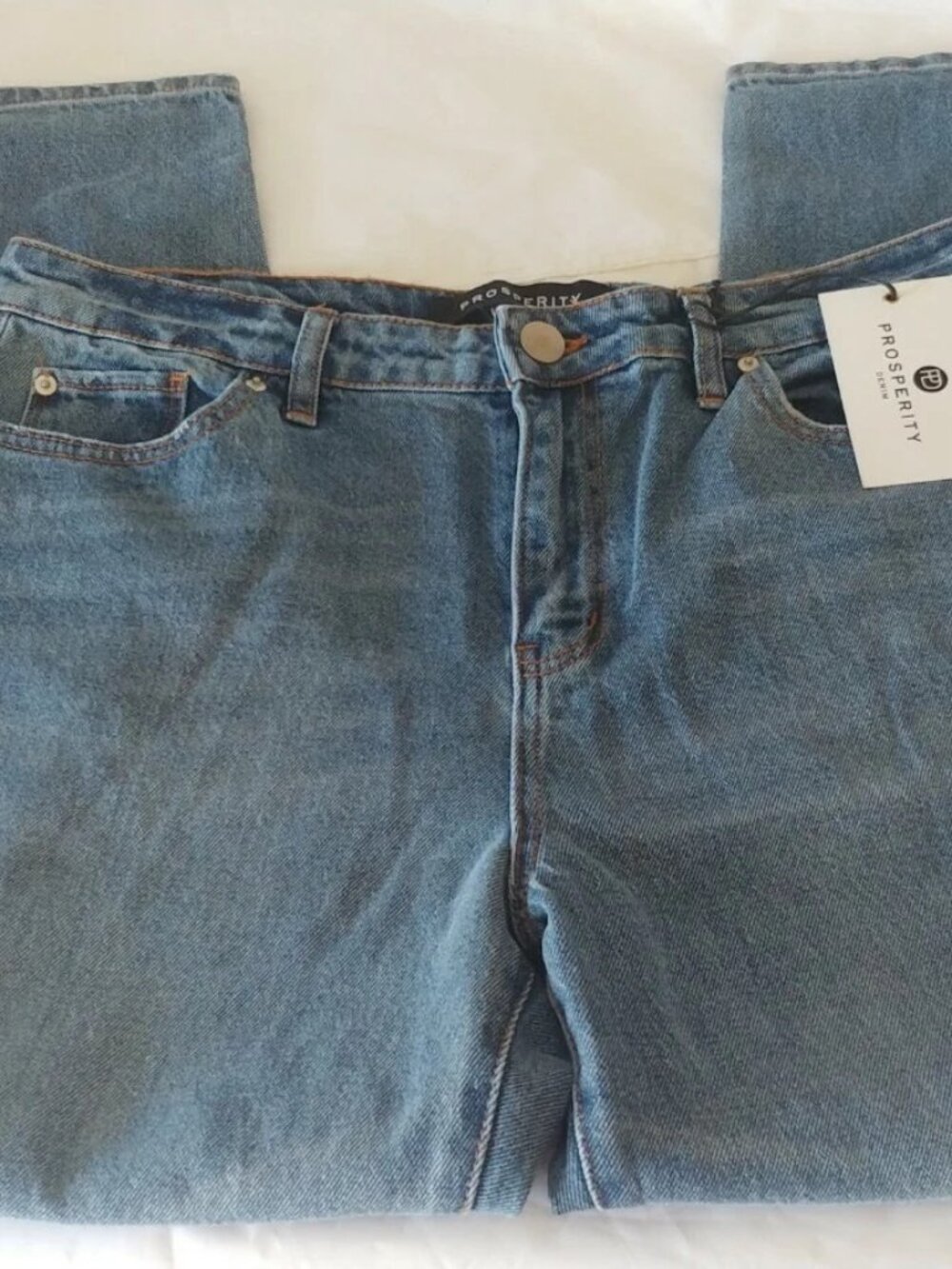 Prosperity Mens 32 Blue Acid Wash Straight Leg Jeans NWT 27 Inseam
